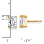 14K Yellow Gold 1 1/2 ct Certified Lab-Created Diamond VS/SI+ G+, Octagon / Radiant-Cut 4-Prong Stud Earrings