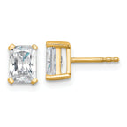 14K Yellow Gold 1 1/2 ct Certified Lab-Created Diamond VS/SI+ G+, Octagon / Radiant-Cut 4-Prong Stud Earrings