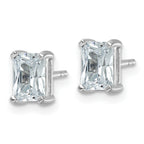 14K White Gold 2 ct Lab-Created Diamond VS/SI+ G+, Octagon / Radiant-Cut 4-Prong Stud Earrings