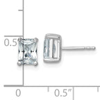 14K White Gold 2 ct Lab-Created Diamond VS/SI+ G+, Octagon / Radiant-Cut 4-Prong Stud Earrings