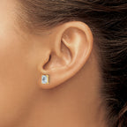 14K Yellow Gold 2 ct Lab-Created Diamond VS/SI+ G+, Octagon / Radiant-Cut 4-Prong Stud Earrings