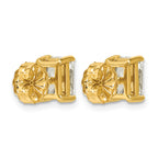 14K Yellow Gold 2 ct Certified Lab-Created Diamond VS+ F+, Octagon / Radiant-Cut 4-Prong Stud Earrings
