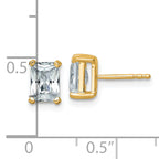 14K Yellow Gold 2 ct Lab-Created Diamond VS/SI+ G+, Octagon / Radiant-Cut 4-Prong Stud Earrings