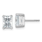 14K White Gold 3 ct Lab-Created Diamond VS+ F+, Octagon / Radiant-Cut 4-Prong Stud Earrings