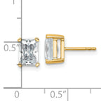 14K Yellow Gold 3 ct Certified Lab-Created Diamond VS+ F+, Octagon / Radiant-Cut 4-Prong Stud Earrings