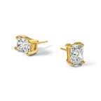 14K Yellow Gold 3 ct Certified Lab-Created Diamond VS/SI+ G+, Octagon / Radiant-Cut 4-Prong Stud Earrings