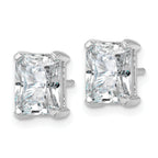 14K White Gold 4 ct Certified Lab-Created Diamond VS/SI+ G+, Octagon / Radiant-Cut 4-Prong Stud Earrings
