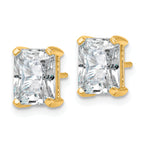 14K Yellow Gold 4 ct Lab-Created Diamond VS+ F+, Octagon / Radiant-Cut 4-Prong Stud Earrings