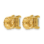 14K Yellow Gold 4 ct Certified Lab-Created Diamond VS+ F+, Octagon / Radiant-Cut 4-Prong Stud Earrings