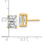 14K Yellow Gold 4 ct Lab-Created Diamond VS+ F+, Octagon / Radiant-Cut 4-Prong Stud Earrings