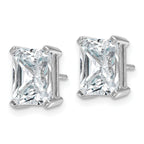 14K White Gold 5 ct Lab-Created Diamond VS/SI+ G+, Octagon / Radiant-Cut 4-Prong Stud Earrings