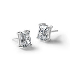 14K White Gold 5 ct Lab-Created Diamond VS/SI+ G+, Octagon / Radiant-Cut 4-Prong Stud Earrings