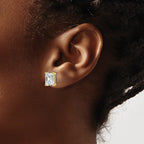 14K Yellow Gold 5 ct Lab-Created Diamond VS/SI+ G+, Octagon / Radiant-Cut 4-Prong Stud Earrings