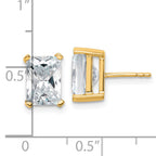 14K Yellow Gold 5 ct Certified Lab-Created Diamond VS/SI+ G+, Octagon / Radiant-Cut 4-Prong Stud Earrings