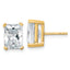 14K Yellow Gold 5 ct Certified Lab-Created Diamond VS+ F+, Octagon / Radiant-Cut 4-Prong Stud Earrings