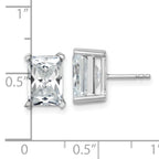 14K White Gold 6 ct Certified Lab-Created Diamond VS+ F+, Octagon / Radiant-Cut 4-Prong Stud Earrings