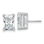 14K White Gold 6 ct Certified Lab-Created Diamond VS/SI+ G+, Octagon / Radiant-Cut 4-Prong Stud Earrings