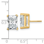 14K Yellow Gold 6 ct Lab-Created Diamond VS+ F+, Octagon / Radiant-Cut 4-Prong Stud Earrings