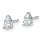 14K White Gold 1/2 ct Lab-Created Diamond VS/SI+ G+, Pear-Cut 3-Prong Stud Earrings