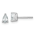 14K White Gold 1/2 ct Lab-Created Diamond VS/SI+ G+, Pear-Cut 3-Prong Stud Earrings
