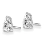 14K White Gold 2/3 ct Lab-Created Diamond VS+ F+, Pear-Cut 4-Prong Stud Earrings