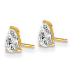 14K Yellow Gold 2/3 ct Lab-Created Diamond VS/SI+ G+, Pear-Cut 4-Prong Stud Earrings
