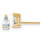 14K Yellow Gold 2/3 ct Lab-Created Diamond VS+ F+, Pear-Cut 4-Prong Stud Earrings