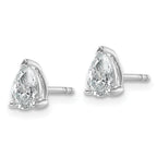 14K White Gold 3/4 ct Certified Lab-Created Diamond VS/SI+ G+, Pear-Cut 3-Prong Stud Earrings