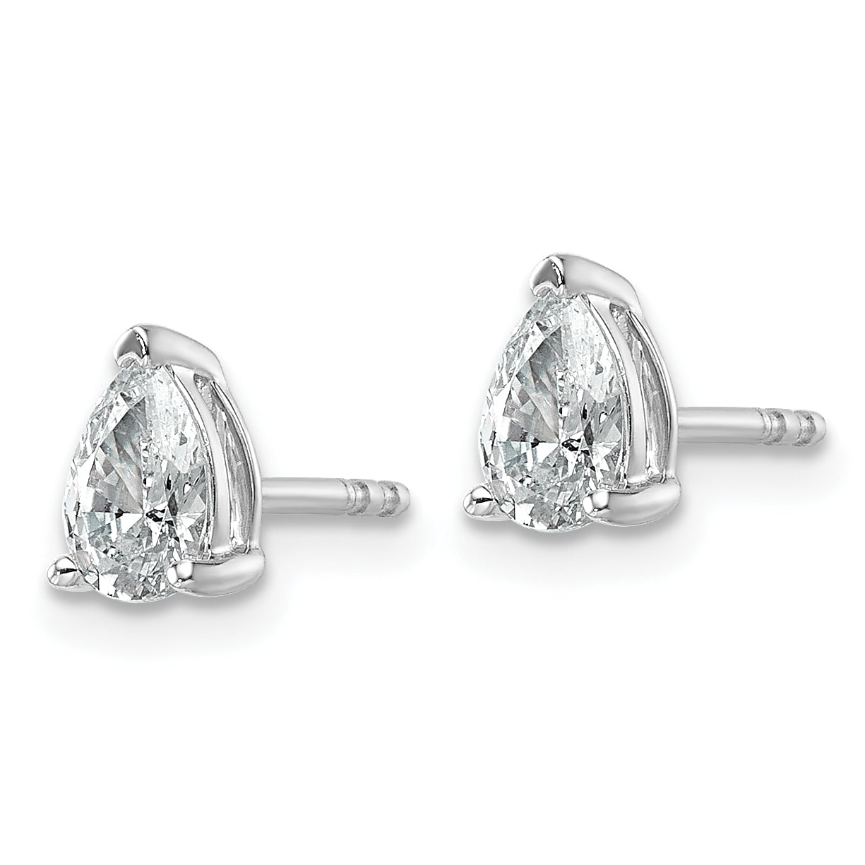 14K White Gold 3/4 ct Round-Cut Earring Mounting, No Stone Included