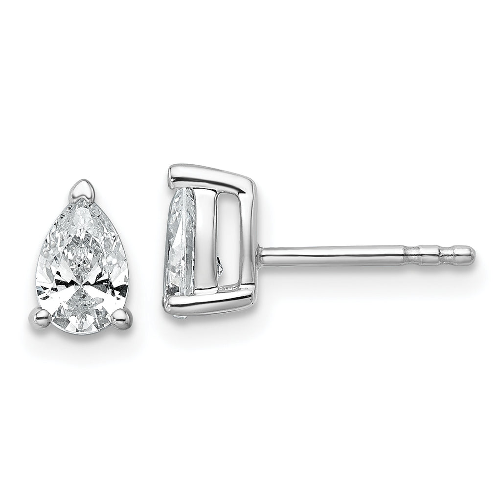 14K White Gold 3/4 ct Round-Cut Earring Mounting, No Stone Included
