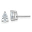 14K White Gold 1 ct Lab-Created Diamond VS+ F+, Pear-Cut 3-Prong Stud Earrings