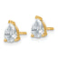 14K Yellow Gold 1 ct Lab-Created Diamond VS+ F+, Pear-Cut 3-Prong Stud Earrings