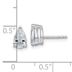 14K White Gold 1 1/2 ct Lab-Created Diamond VS/SI+ G+, Pear-Cut 3-Prong Stud Earrings