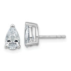 14K White Gold 1 1/2 ct Lab-Created Diamond VS/SI+ G+, Pear-Cut 3-Prong Stud Earrings