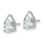 14K White Gold 2 ct Lab-Created Diamond VS/SI+ G+, Pear-Cut 3-Prong Stud Earrings