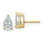 14K Yellow Gold 2 ct Certified Lab-Created Diamond VS+ F+, Pear-Cut 3-Prong Stud Earrings