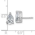 14K White Gold 2 ct Certified Lab-Created Diamond VS+ F+, Pear-Cut 3-Prong Stud Earrings