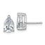 14K White Gold 2 ct Certified Lab-Created Diamond VS+ F+, Pear-Cut 3-Prong Stud Earrings