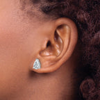 14K White Gold 3 ct Lab-Created Diamond VS/SI+ G+, Pear-Cut 3-Prong Stud Earrings