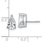 14K White Gold 3 ct Lab-Created Diamond VS+ F+, Pear-Cut 3-Prong Stud Earrings