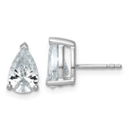 14K White Gold 3 ct Lab-Created Diamond VS/SI+ G+, Pear-Cut 3-Prong Stud Earrings