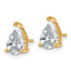 14K Yellow Gold 3 ct Certified Lab-Created Diamond VS/SI+ G+, Pear-Cut 3-Prong Stud Earrings