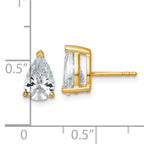14K Yellow Gold 3 ct Lab-Created Diamond VS/SI+ G+, Pear-Cut 3-Prong Stud Earrings