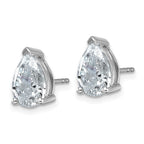 14K White Gold 4 ct Lab-Created Diamond VS+ F+, Pear-Cut 3-Prong Stud Earrings