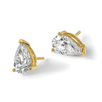 14K Yellow Gold 4 ct Lab-Created Diamond VS/SI+ G+, Pear-Cut 3-Prong Stud Earrings
