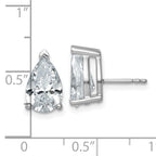 14K White Gold 5 ct Certified Lab-Created Diamond VS/SI+ G+, Pear-Cut 3-Prong Stud Earrings