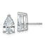 14K White Gold 5 ct Certified Lab-Created Diamond VS+ F+, Pear-Cut 3-Prong Stud Earrings