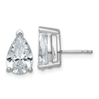 14K White Gold 5 ct Lab-Created Diamond VS+ F+, Pear-Cut 3-Prong Stud Earrings