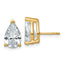 14K Yellow Gold 5 ct Lab-Created Diamond VS+ F+, Pear-Cut 3-Prong Stud Earrings