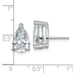 14K White Gold 6 ct Lab-Created Diamond VS+ F+, Pear-Cut 3-Prong Stud Earrings